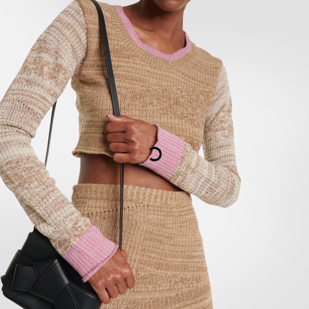 Acne Studios Asymmetric distorted sweater - Camel brown/tobacco/pink - Picture 2 of 5